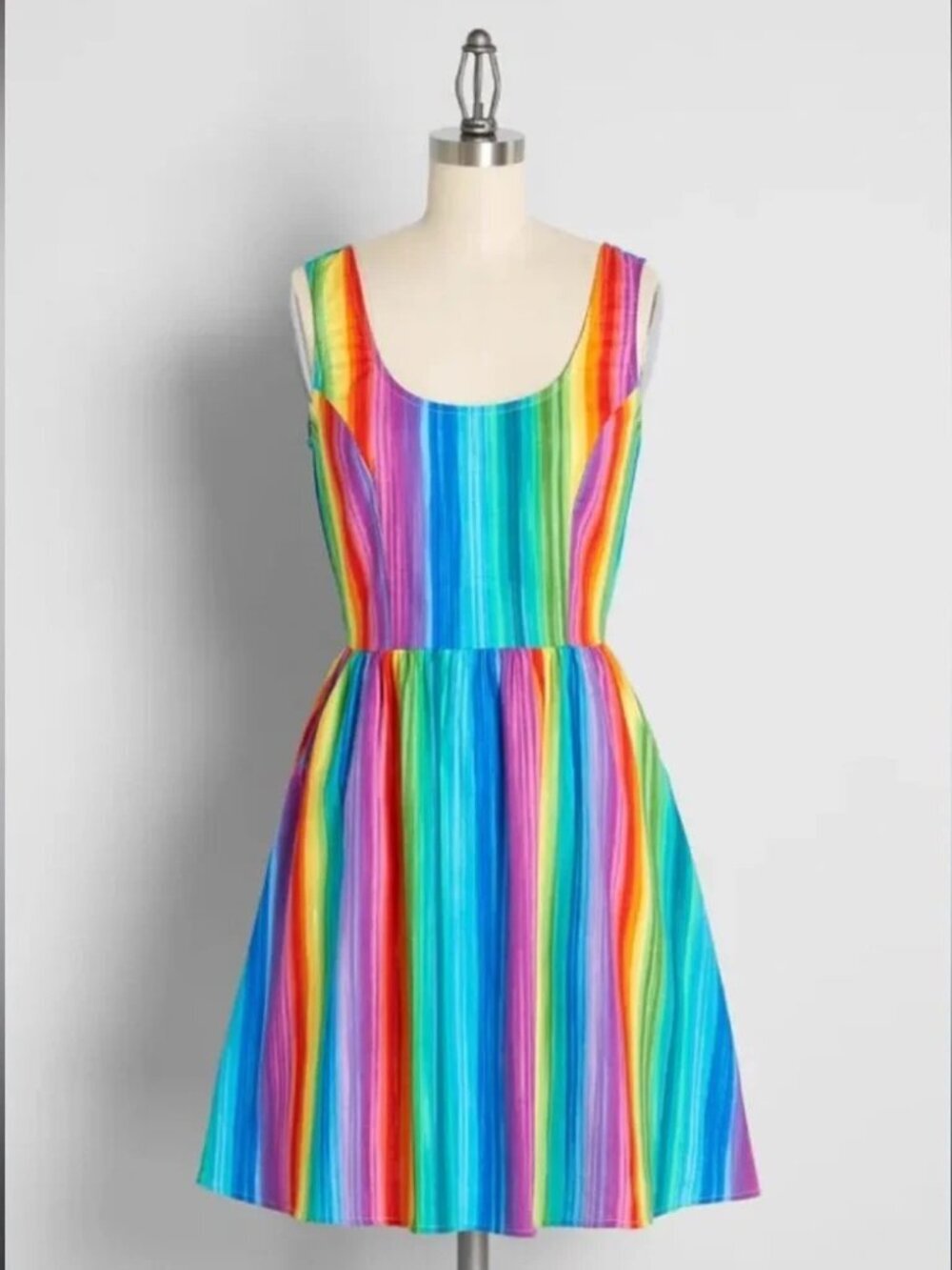 Modcloth + Retrolicious Rainbow Dress with POCKETS